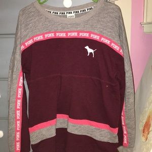 PINK VARSITY CREW, great condition, size small.
